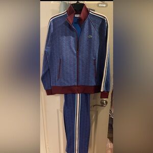 Blue/Burgundy Lacoste jogging Suit (2piece)